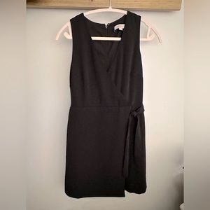 Size 00 Loft Black Size Tie Mini Dress